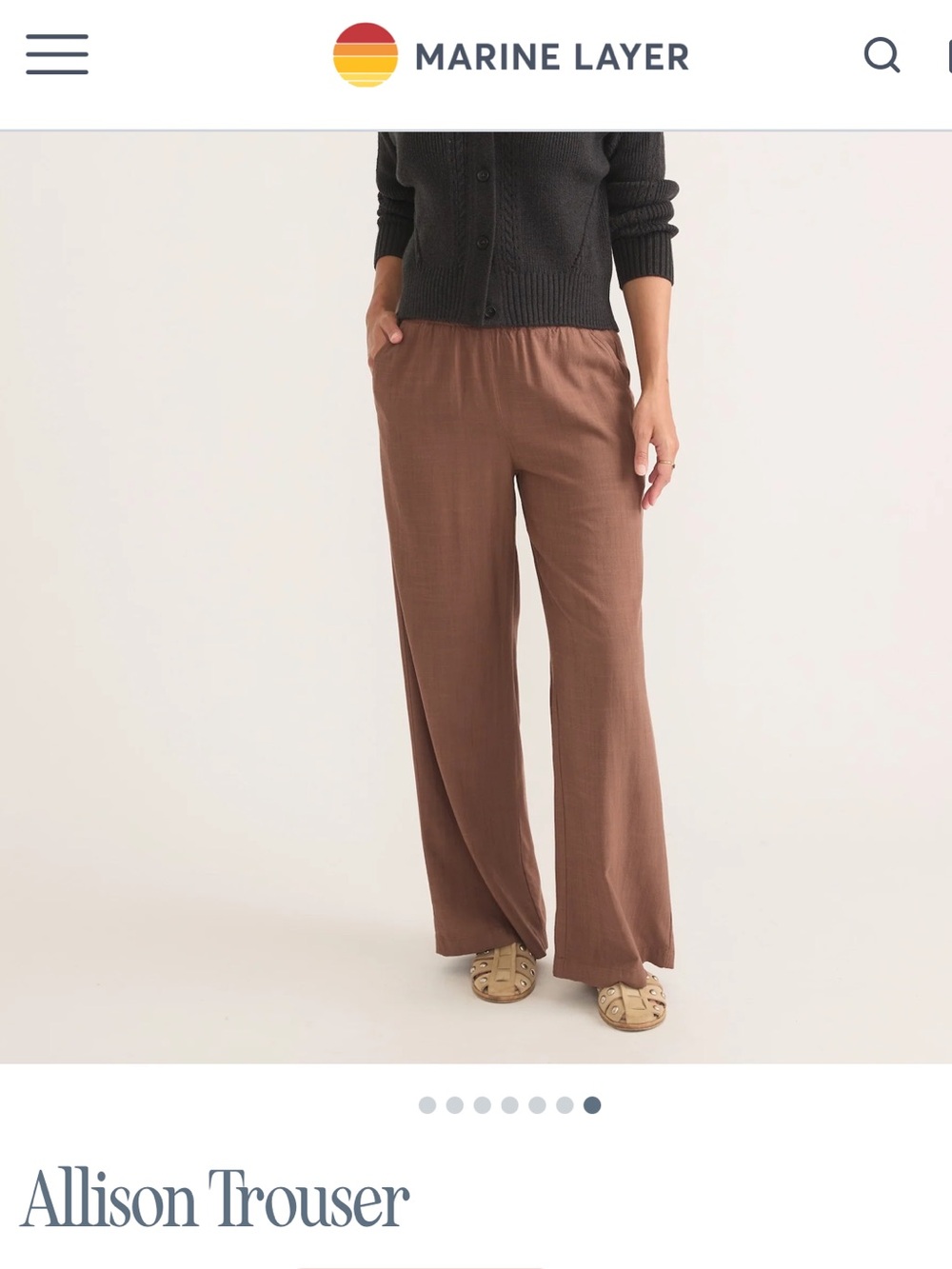Marine Layer Allison trouser pant size L - Picture 11 of 12